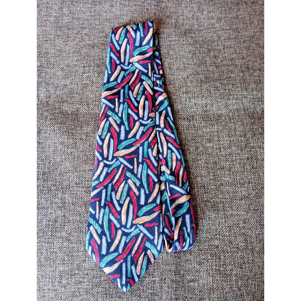 Tie 70s 80s 90s Y2K Mens London Fog Blue Red Beige Green 4 Wide 57 Long